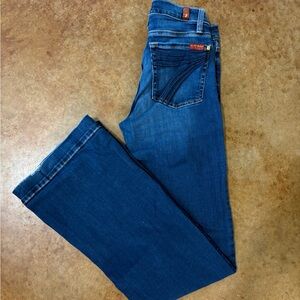 7 For All Mankind Dark Blue Denim Jeans - Size 27